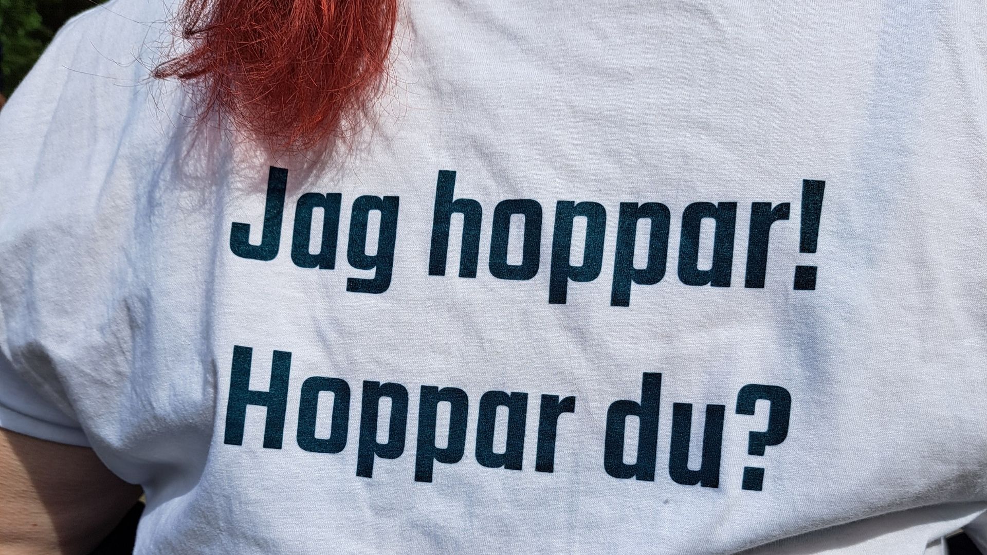 T-shirt med tryck Jag hoppar! Hoppar du?